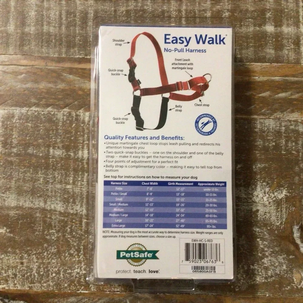 PetSafe EASY WALK No-Pull Dog Harness Small Pet Safe‎ Leash Red